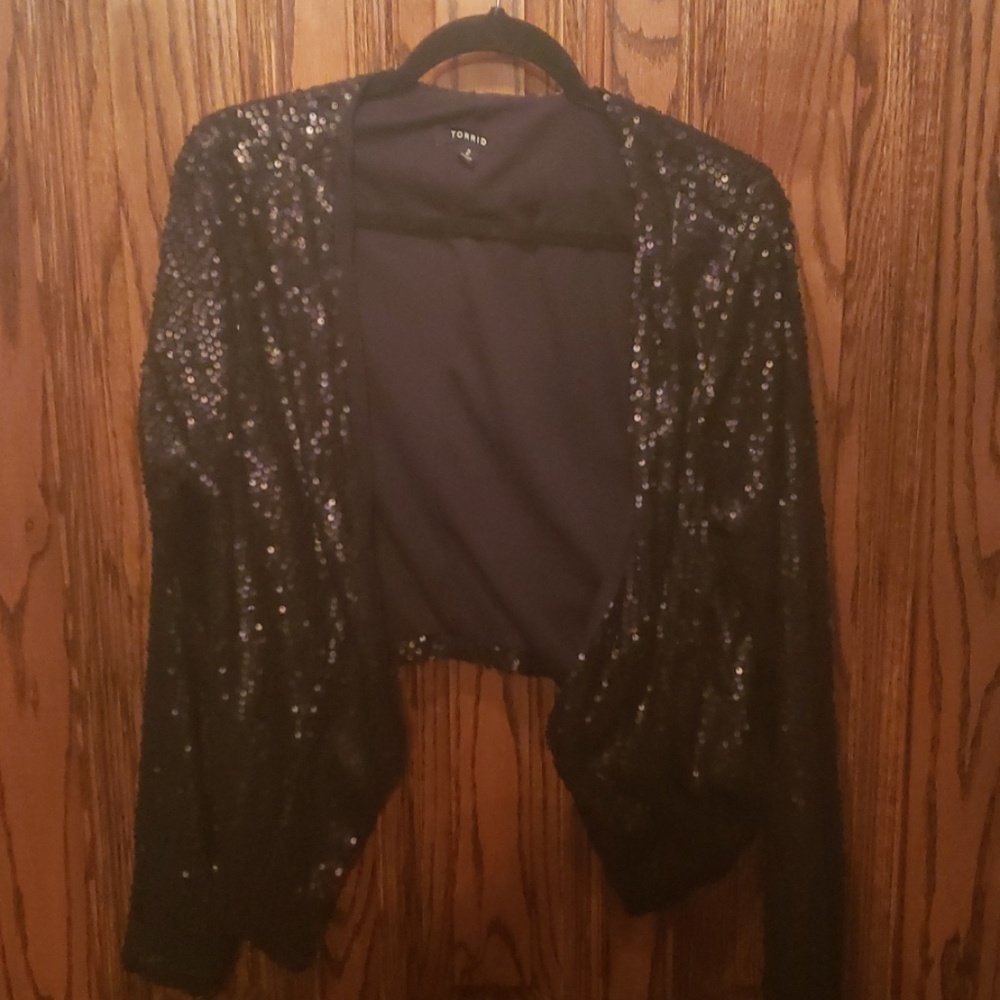 Torrid black sequin jacket